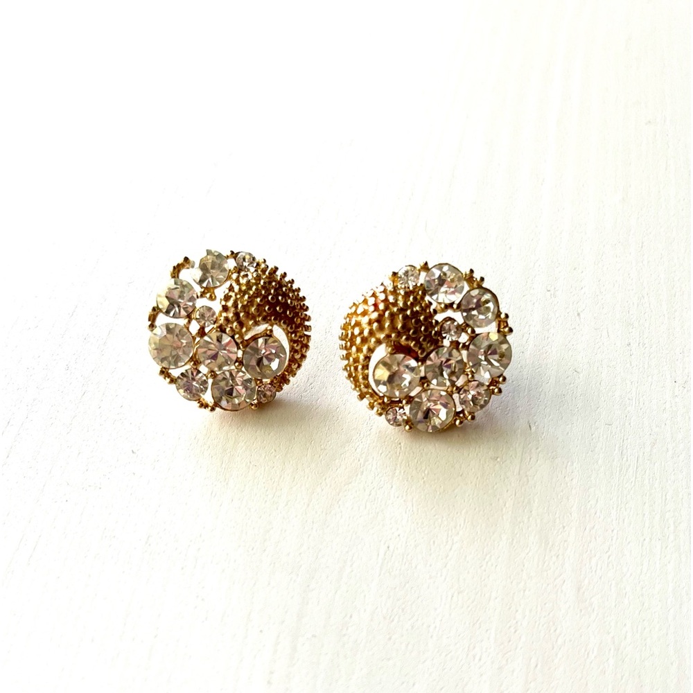 Gold Sparkle Clip On Earrings